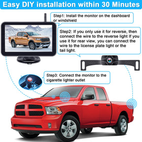 LeeKooLuu night vision backup camera for trucks enhances low-light visibility