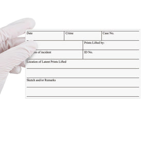 Leelosp bichromatic fingerprint powder reveals black on light surfaces and gray on dark surfaces.