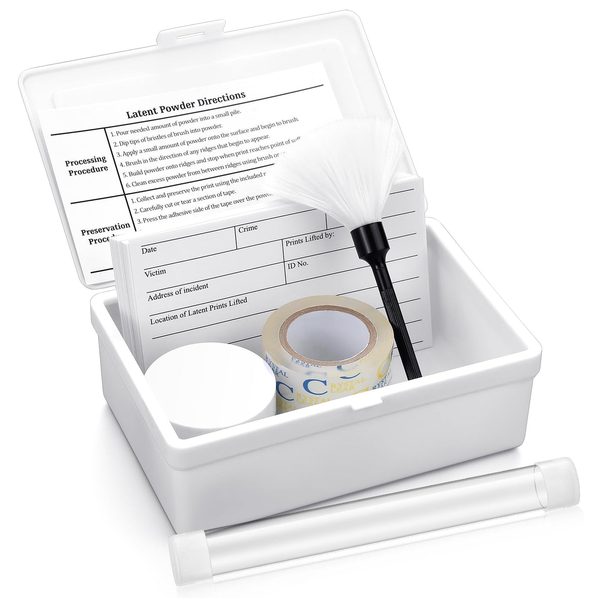 Leelosp Basic latent fingerprint kit with carrying case for easy storage and transport in classrooms.