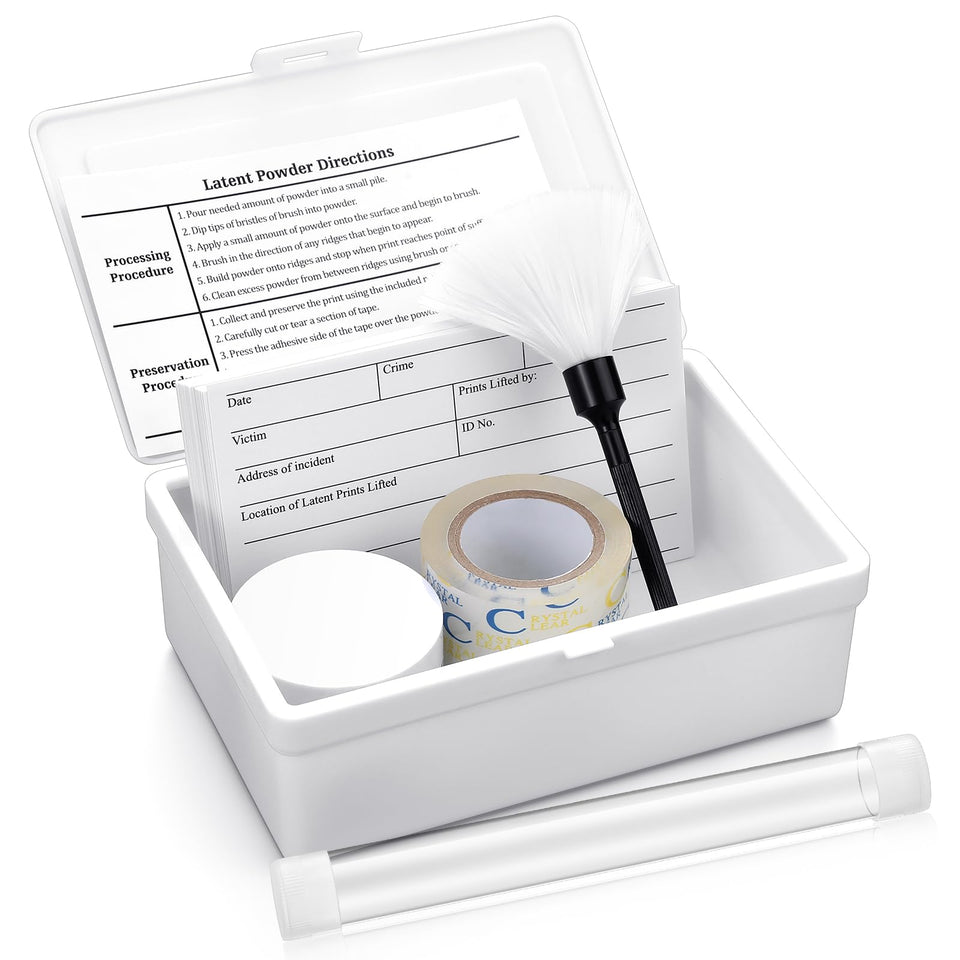 Leelosp Basic latent fingerprint kit with carrying case for easy storage and transport in classrooms.