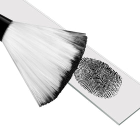 Leelosp fiberglass fingerprint brush shown for clean, reusable powder application.
