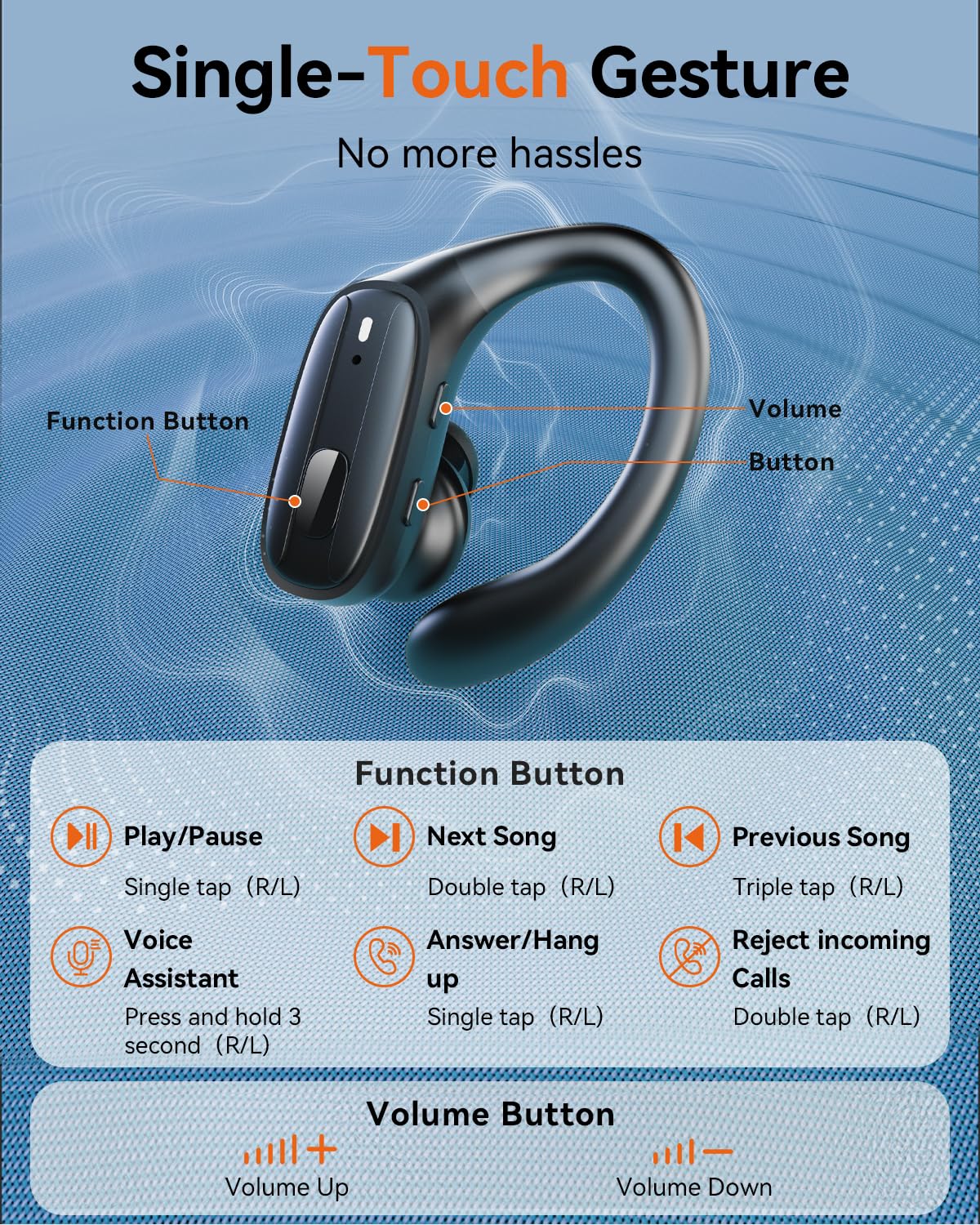 LEEMC earbuds worn by runner demonstrating secure fit during exercise