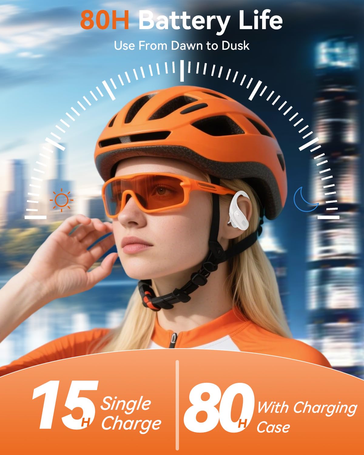 LEEMC silicone earhook closeup, secure fit and comfort benefit