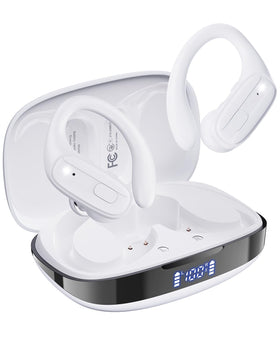 LEEMC front packaging showing earbuds and case, clear contents benefit