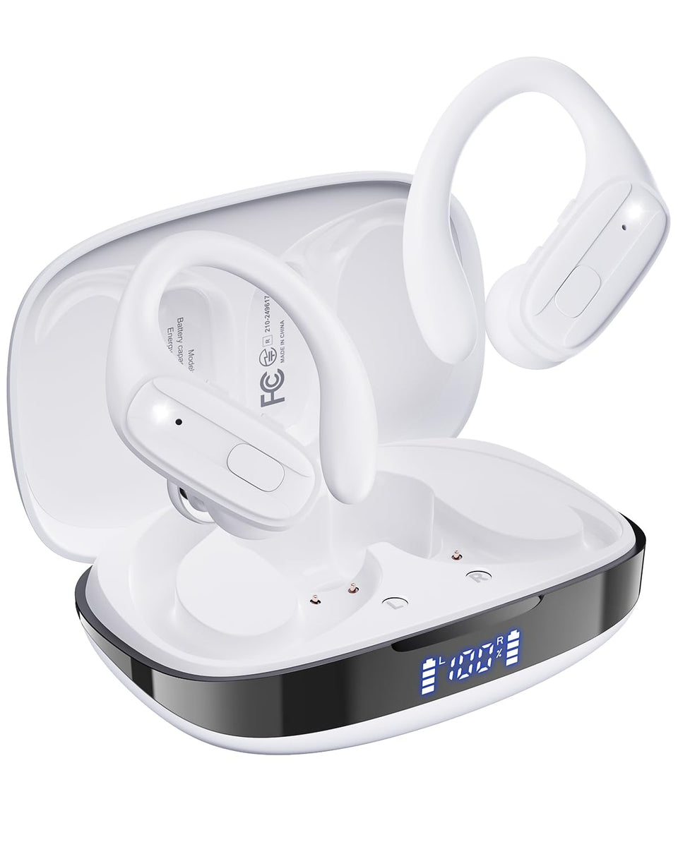 LEEMC front packaging showing earbuds and case, clear contents benefit