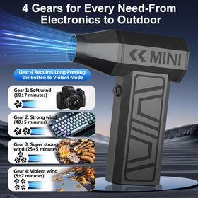 Leepee X3 cordless air duster side view highlighting lightweight handling.