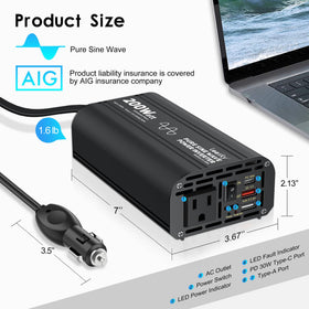 Leesky inverter powering devices inside RV for convenient mobile charging