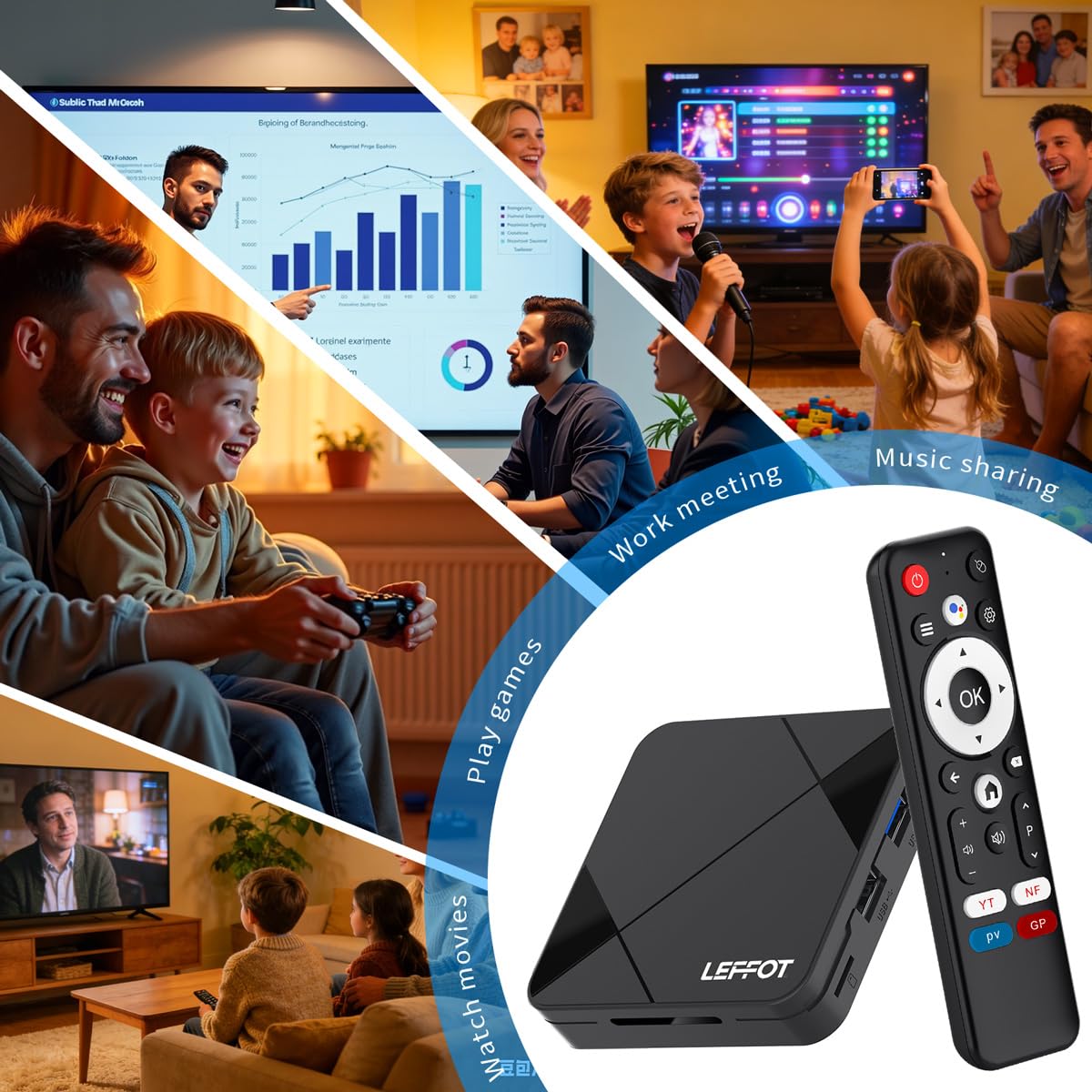 LEFFOT 4K interface on-screen highlighting crisp HDR10 playback benefits