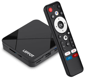 LEFFOT front view showing compact 4K box and clear design benefits