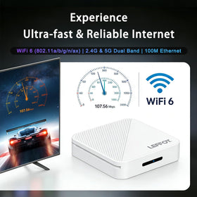 LEFFOT H313 with HDMI cable connected to TV emphasizing 4K video output benefit