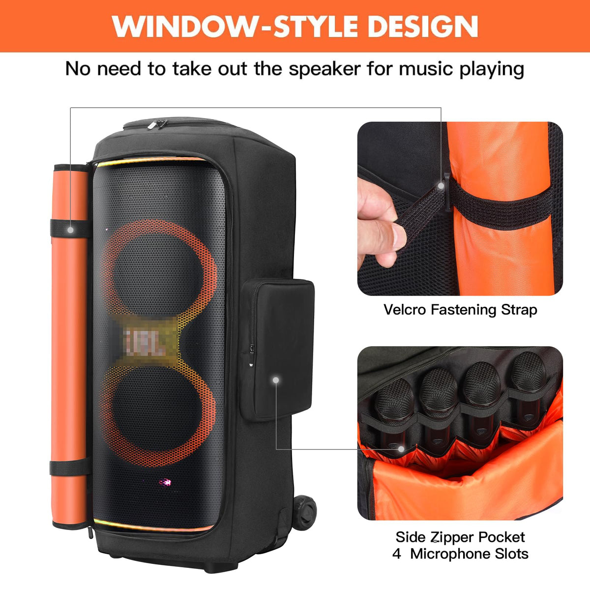 LEFOR·Z JBL PartyBox 720 Velcro strap securing the cover in place