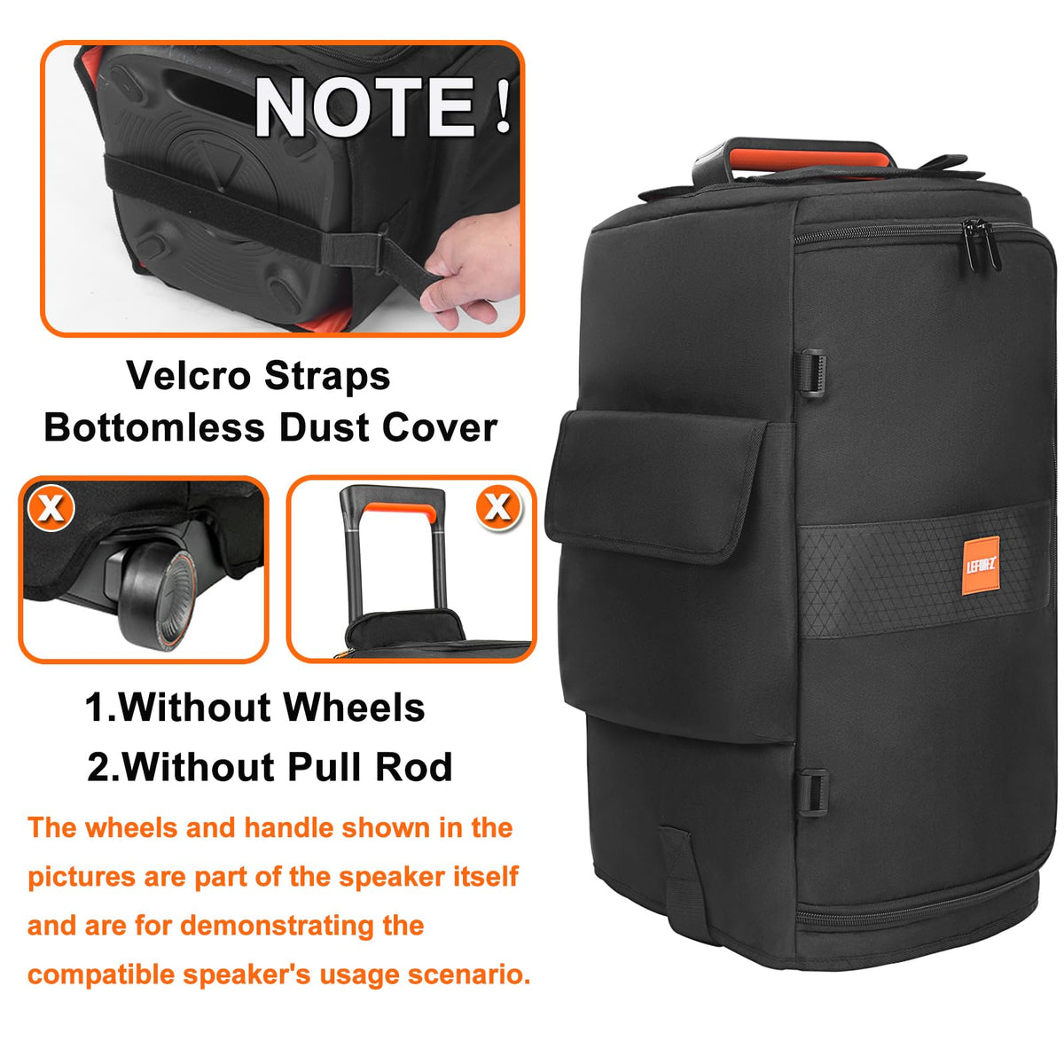 LEFOR·Z rear roll-up flap opened to expose ports and buttons while covered