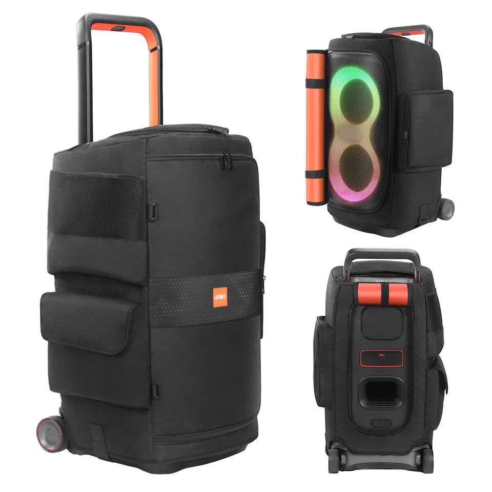 LEFOR·Z front view of cover on PartyBox 520 showing full protection and easy handling