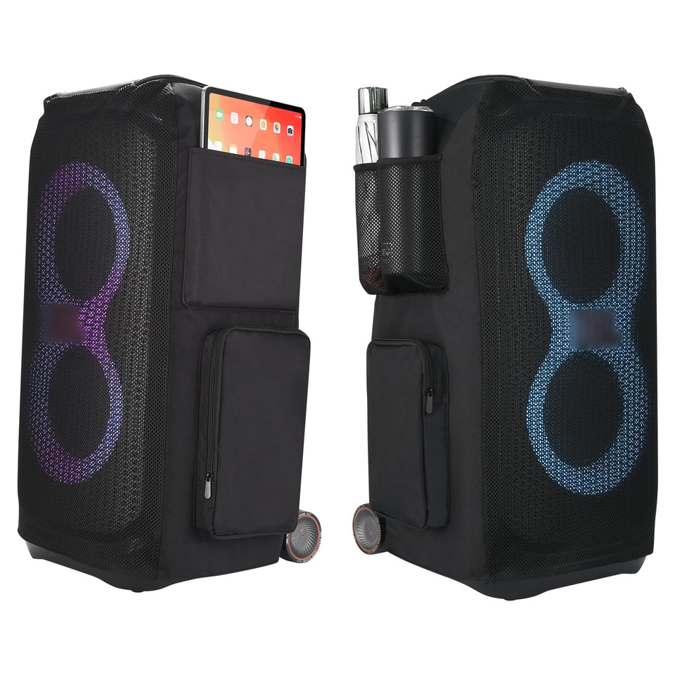 LEFOR·Z case for JBL PartyBox Stage 320, front view showing access panel and fit