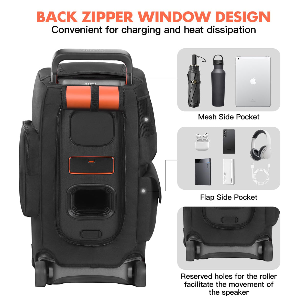 LEFOR·Z top zipper opened to reveal control panel access and convenient use