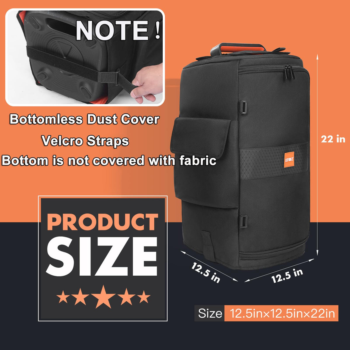 LEFOR·Z top zipper open revealing PartyBox top controls for convenient use
