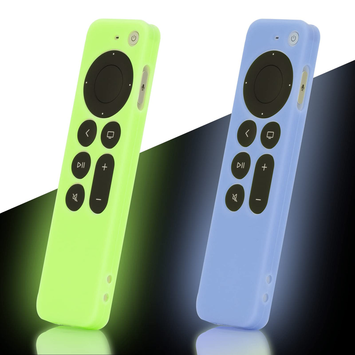 LEFXMOPHY green glow case for Apple TV remote enhances grip and visibility.