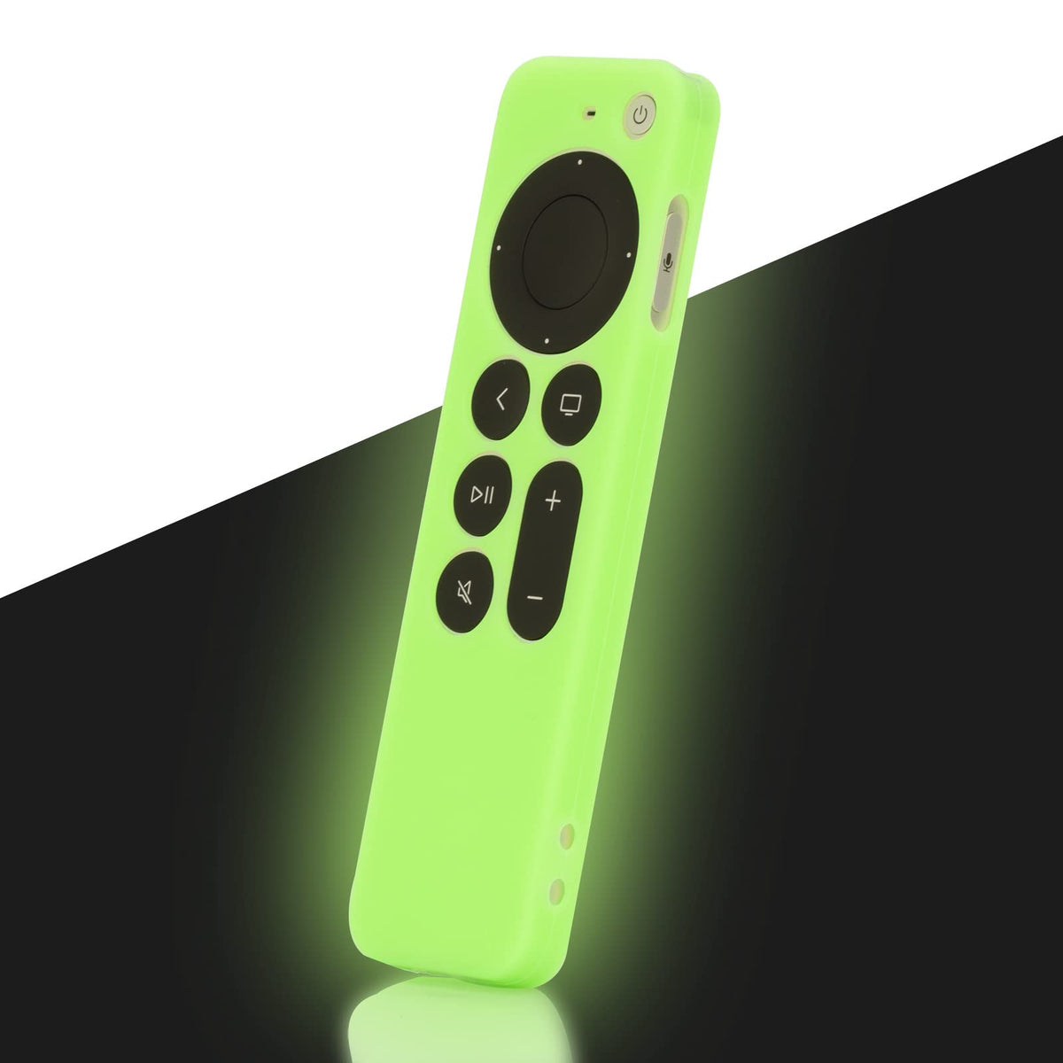 LEFXMOPHY Glow Green remote case front view showing easy night visibility and precise fit