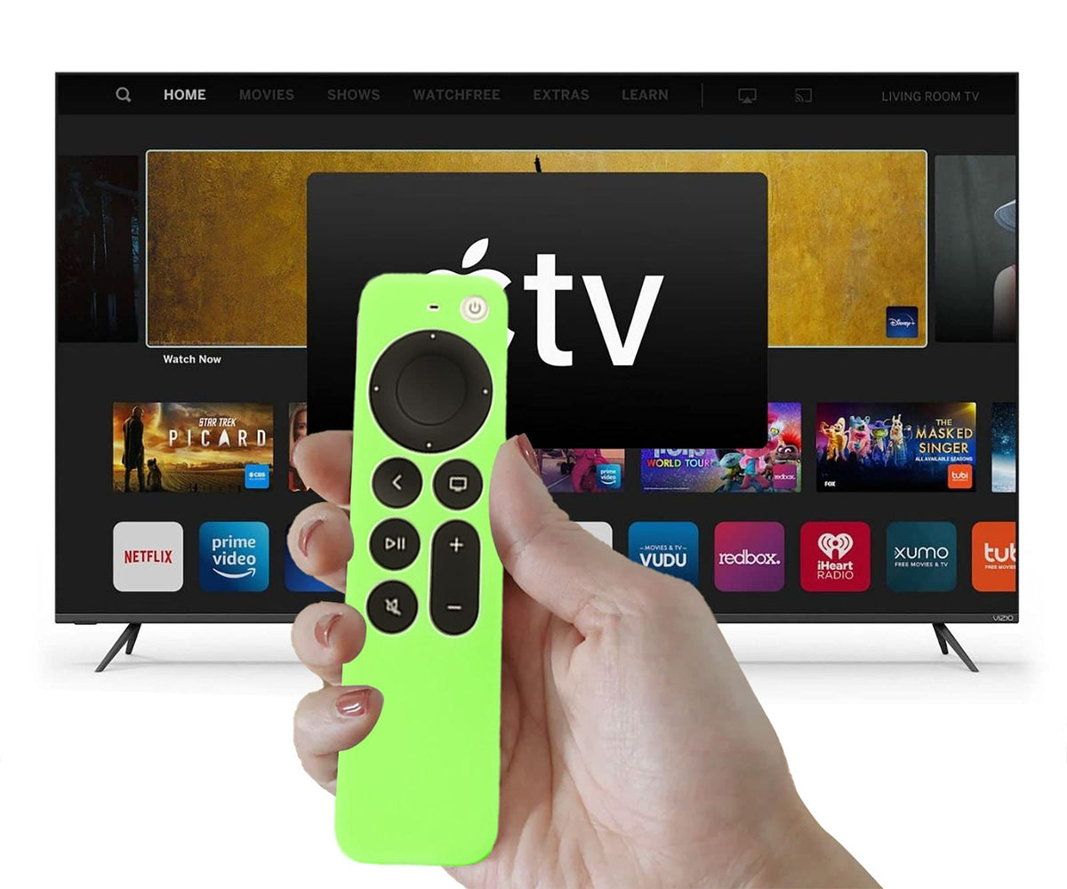 LEFXMOPHY Glow Green remote case side view with lanyard for portable grip