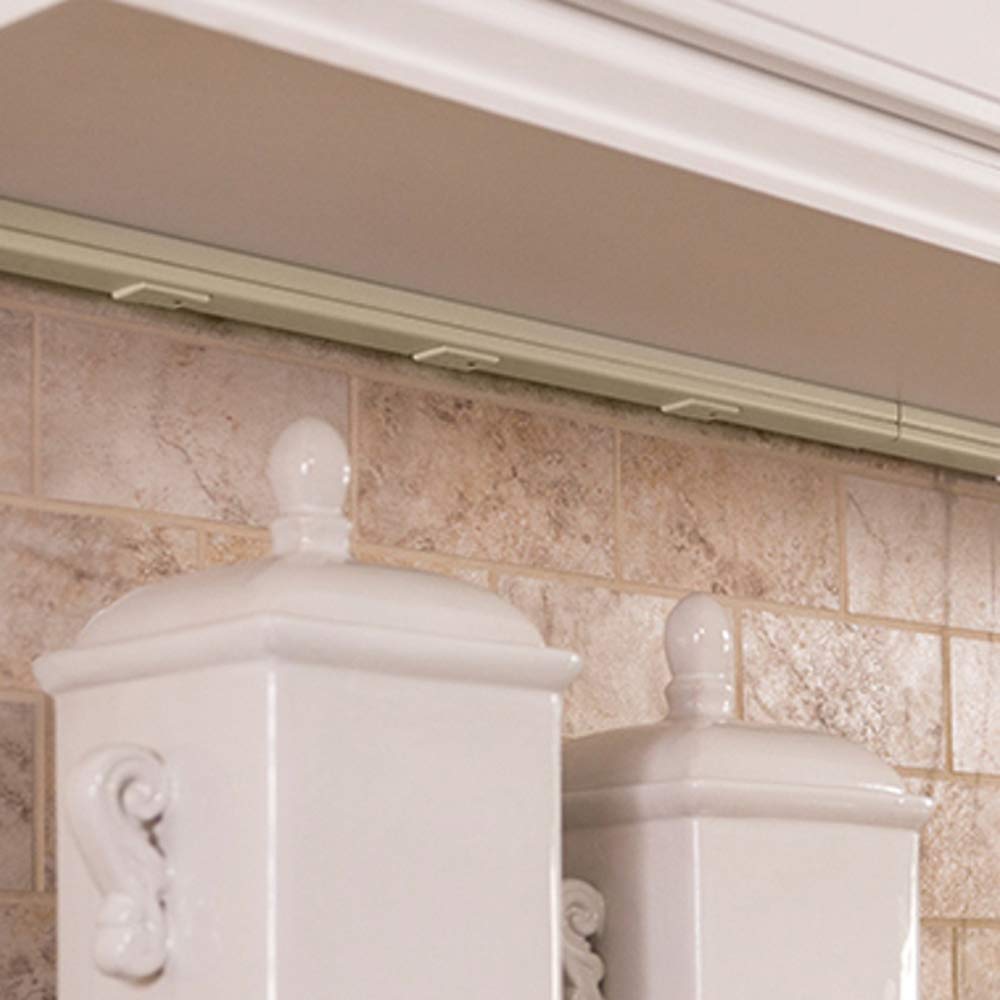 Under-cabinet installation of Legrand Wiremold power strip
