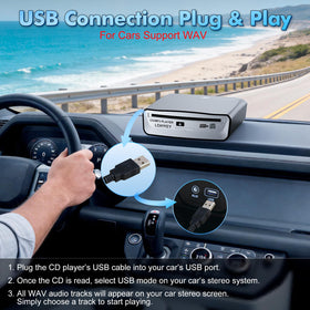Lehwey anti-skip car CD player ensures smooth playback on rough roads.