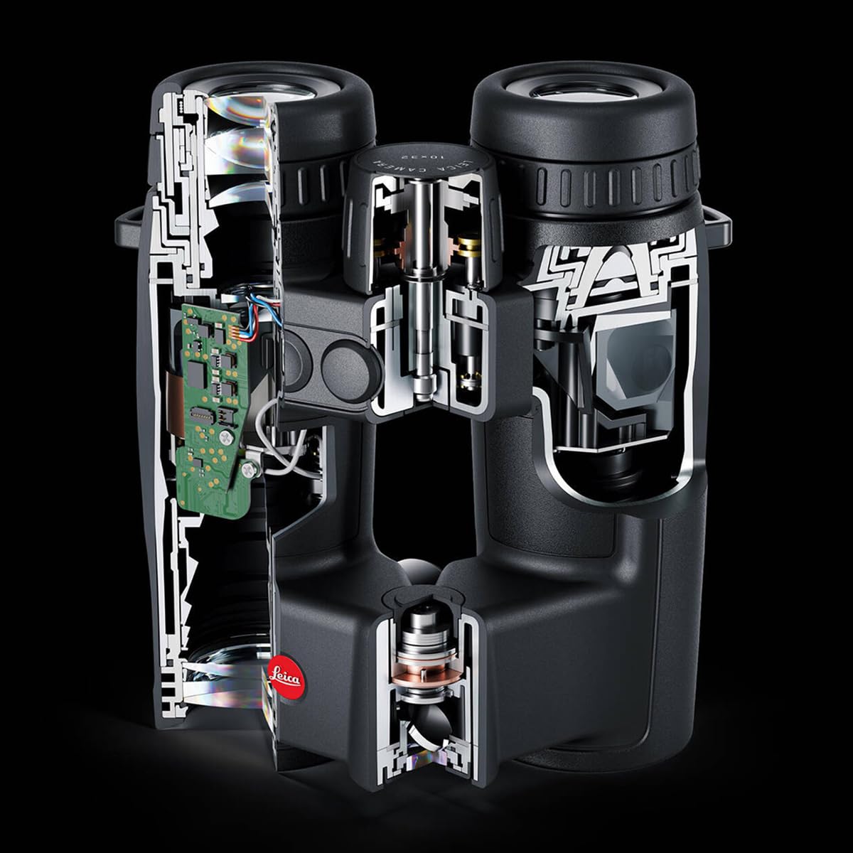 Leica Geovid Pro rugged magnesium housing, durable weather-proof build for harsh environments.