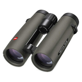 Leica Noctivid 10x42 olive-green in-hand view showing comfortable eye relief and sharp view
