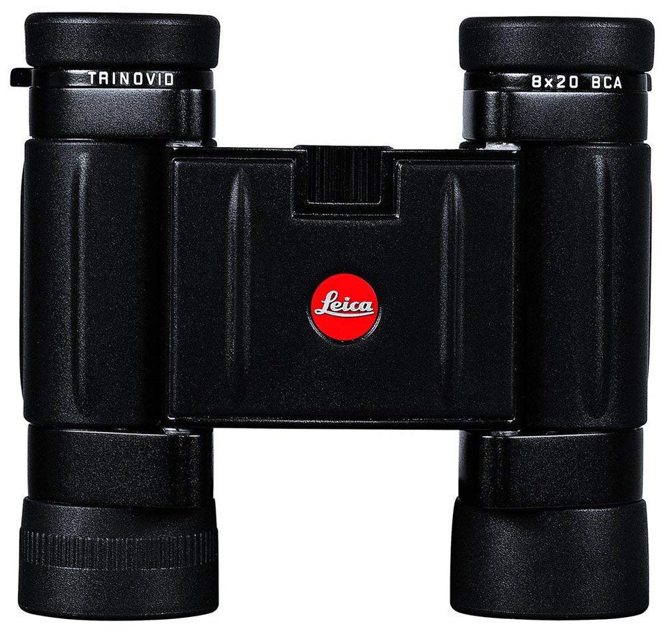Leica Trinovid 8x20 BCA in case view highlighting compact, pocket-friendly design.