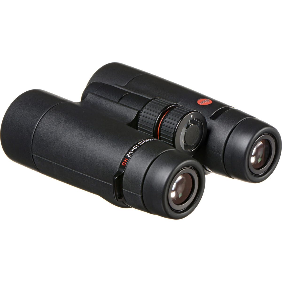Leica Ultravid HD-Plus 10x42 lens close-up highlighting low flare capability.