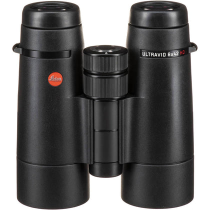 Leica Ultravid HD-Plus 8x42 front view highlights compact design and premium build.