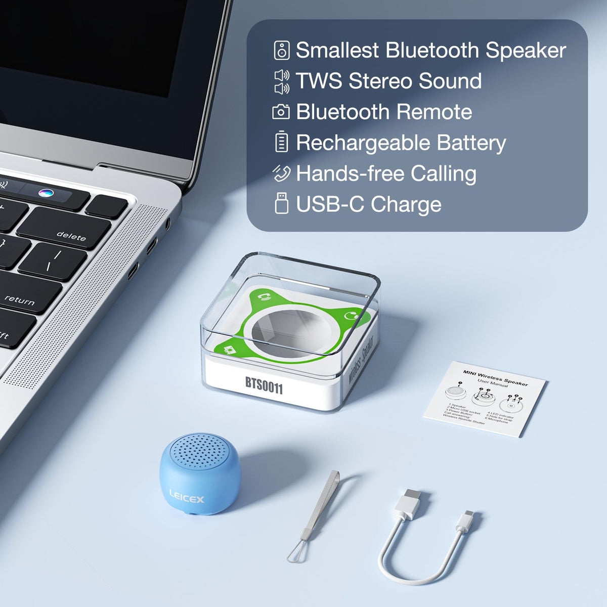 LEICEX built-in mic enables hands-free calls while traveling