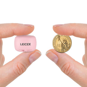LEICEX pink mini Bluetooth speaker in travel-friendly design for on-the-go listening