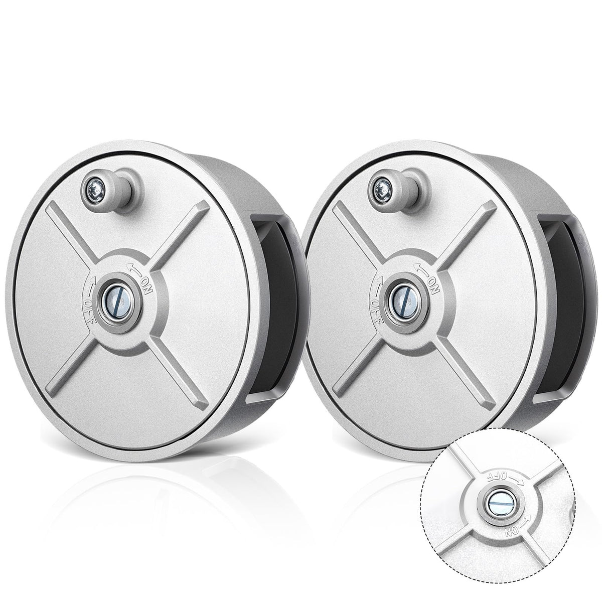 LEIFIDE front view of aluminum reel showing compact, durable design benefit