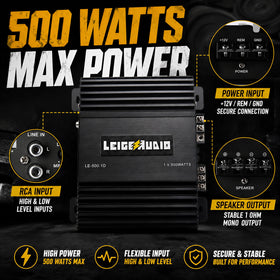LEIGESAUDIO car installation wiring illustrates clean power delivery.