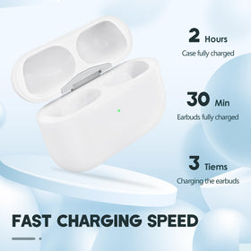 Leingee AirPods Pro charging case with indicator light indicating pairing readiness.