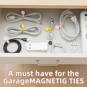 Leinsis dog paw magnetic ties attached to fridge with notes