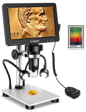 Leipan 7-inch LCD microscope screen view for easy high-contrast observation.