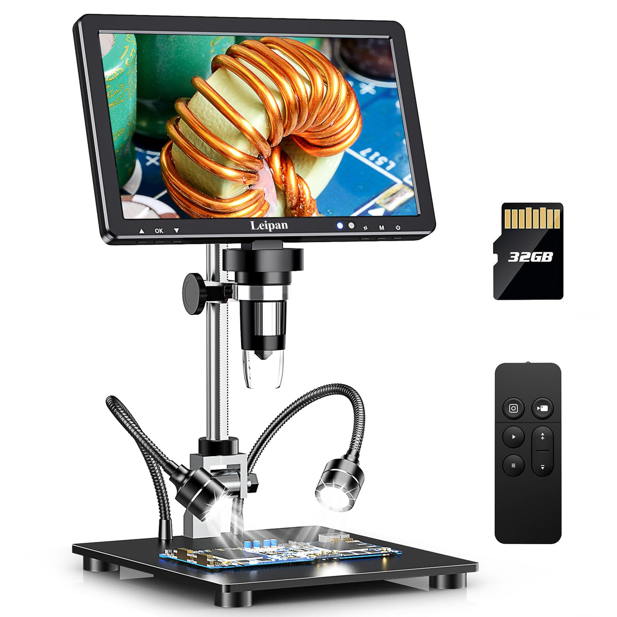 Leipan DM12 with 10.1 inch screen displays crisp visuals for precise soldering detail