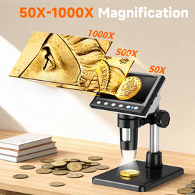 Leipan LED illumination ring lit to provide even bright light and reduce shadows on specimens