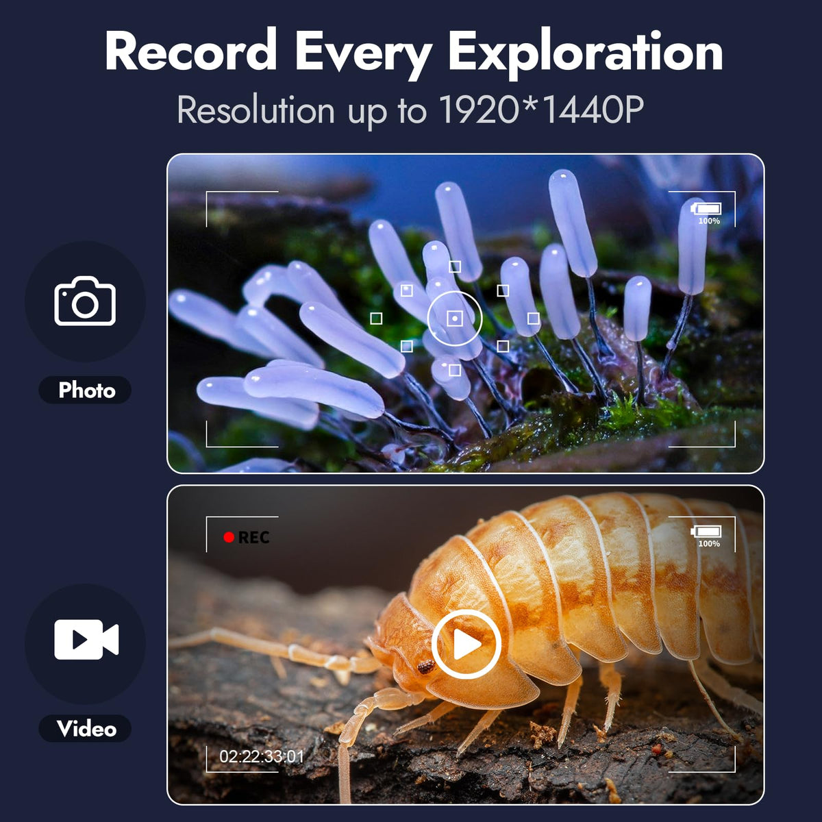 Leipan microscope connected to iPhone showing live image capture and easy sharing