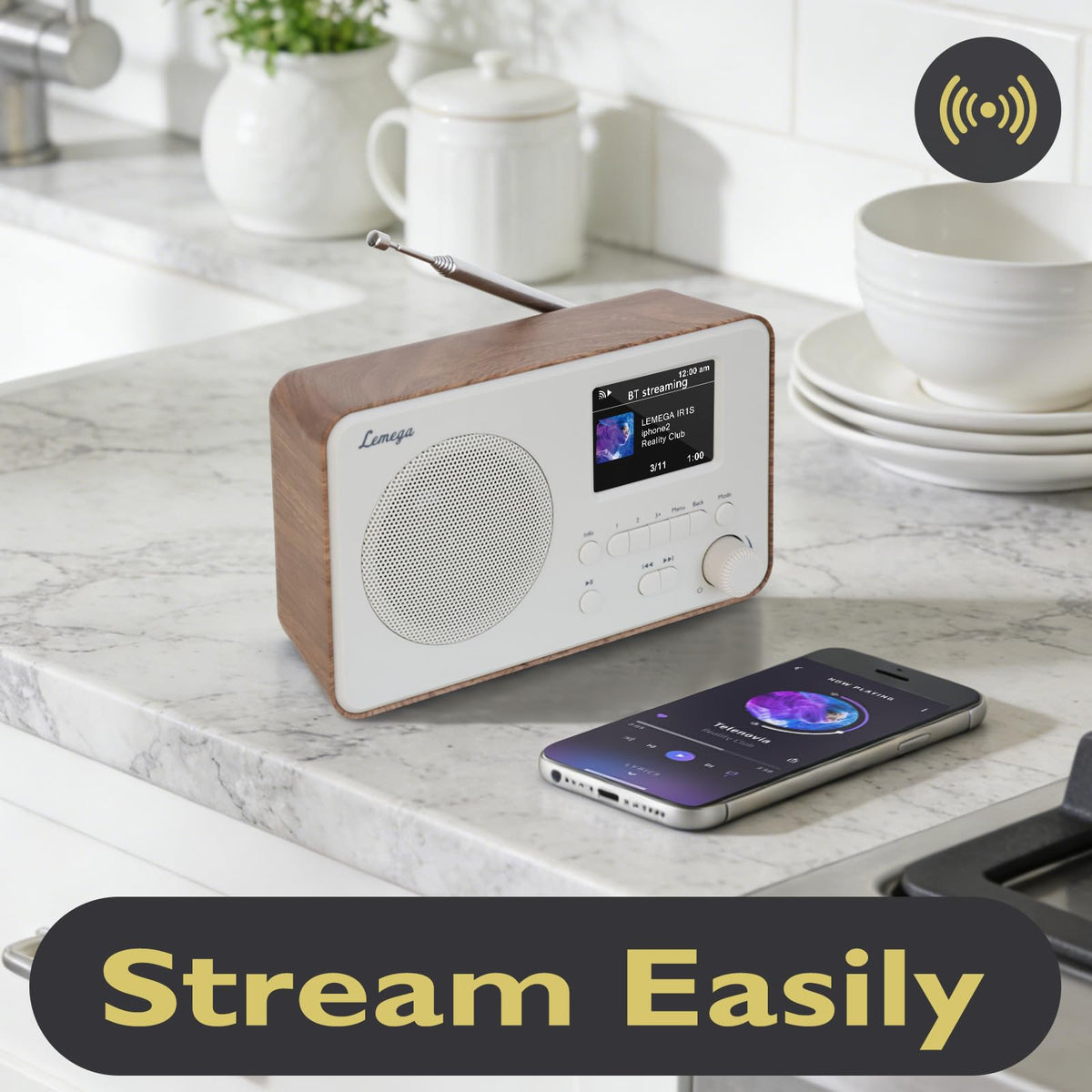 Lemega IR1S FM radio mode for reliable local stations and quality sound