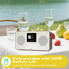 LEMEGA IR4S Bluetooth pairing with compact stereo sound.