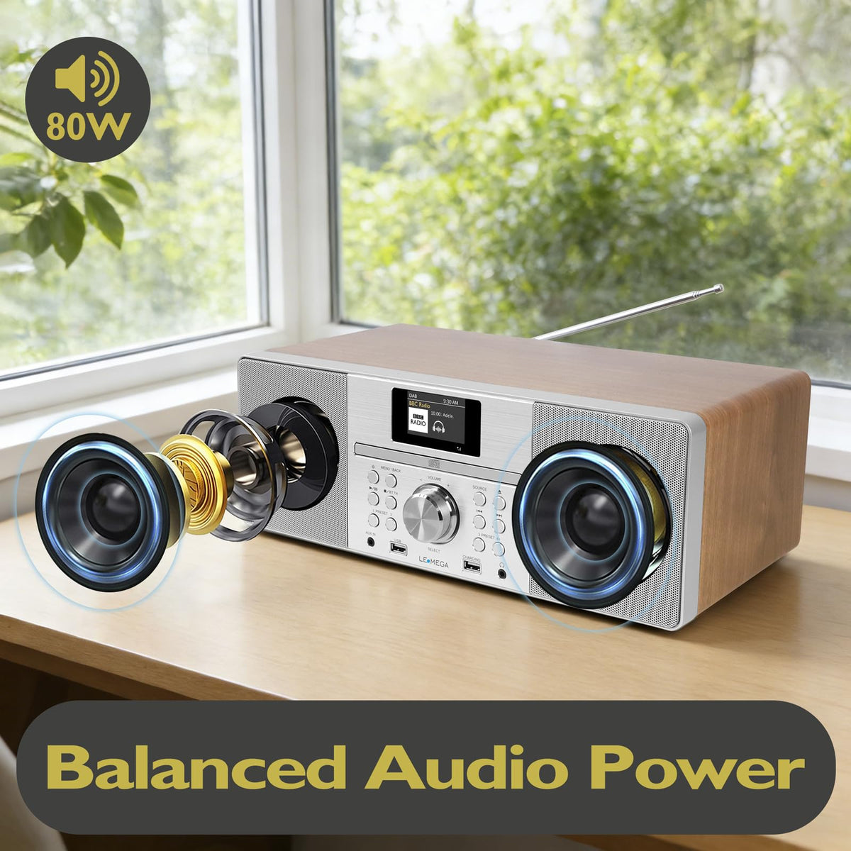 LEMEGA MSY1+ acoustic wooden cabinet delivers warm, room-filling stereo sound