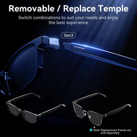 Lemolf glasses held in hand to show lightweight 24.4g benefit