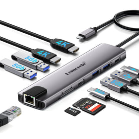 Lemorele 11-in-1 dock with dual-hdmi for multi-monitor setups