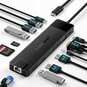 Lemorele front view showing ports and crisp connectivity for desktop setups