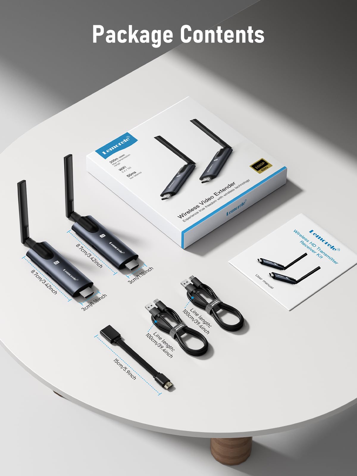Lemorele wireless system suitable for home theater and conference room setups.
