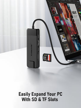 Lemorele shown next to smartphone illustrating compact pocketable size