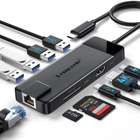 Lemorele USB C Docking compact design fits neatly on a clutter-free desk