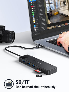 Lemorele laptop dock connected to MacBook and Windows devices